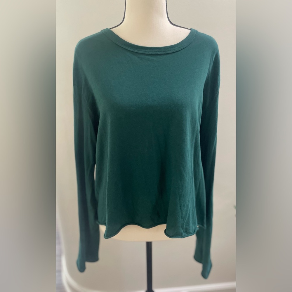 The Great Dark Green Long Sleeve Tee Relaxed Crewneck Small